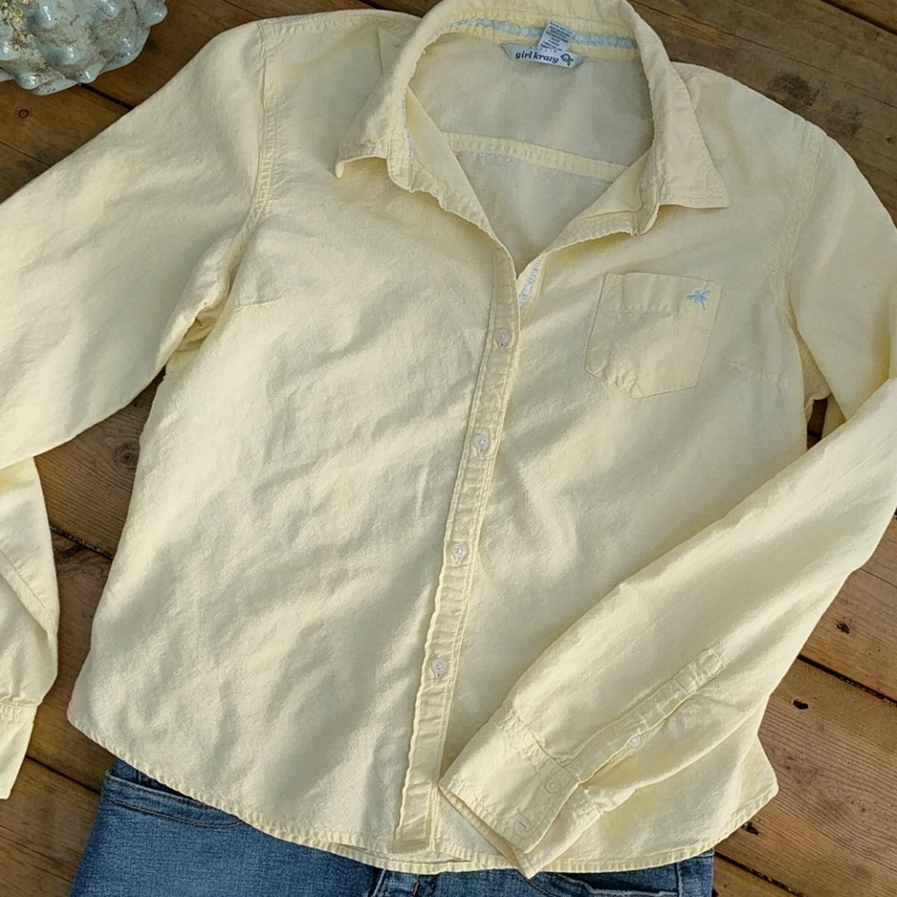 2/$15 Girl Krazy Yellow blouse